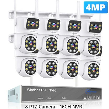 Movols H.265 3MP 5MP Wireless CCTV System Two Way Audio Waterproof PTZ WIFI IP Security Camera 10CH NVR Video Surveillance Kit