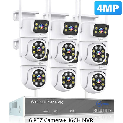 Movols H.265 3MP 5MP Wireless CCTV System Two Way Audio Waterproof PTZ WIFI IP Security Camera 10CH NVR Video Surveillance Kit