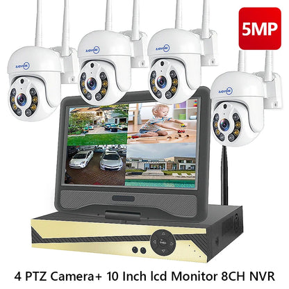 Movols H.265 3MP 5MP Wireless CCTV System Two Way Audio Waterproof PTZ WIFI IP Security Camera 10CH NVR Video Surveillance Kit