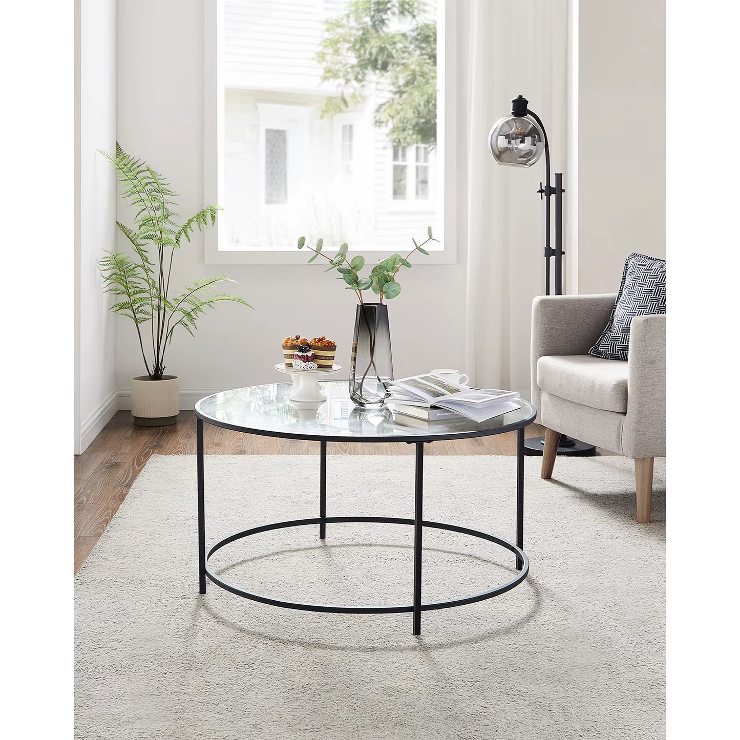 Coffee Table Living Room Glass Living Room Furniture AER Frame round Coffee Table Living Room