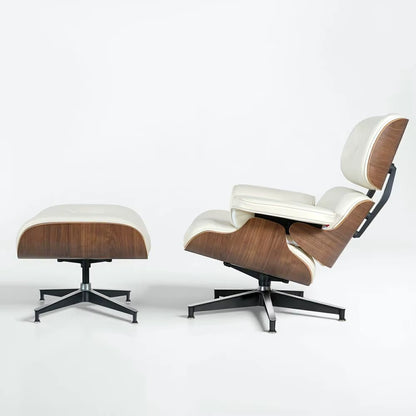 Mid-Century Armchair Leather Lounges Chair ,Ottoman Include Living Room Furniture