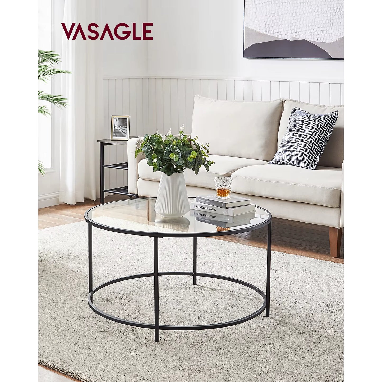 Coffee Table Living Room Glass Living Room Furniture AER Frame round Coffee Table Living Room