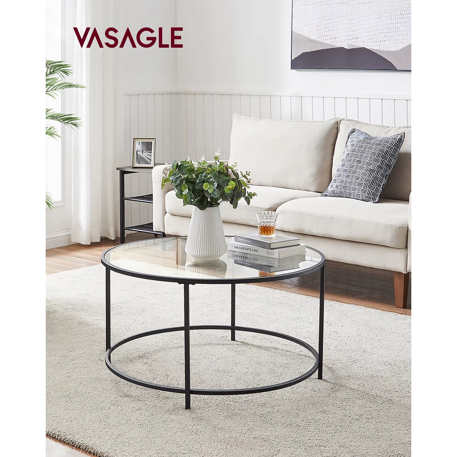 Coffee Table Living Room Glass Living Room Furniture AER Frame round Coffee Table Living Room