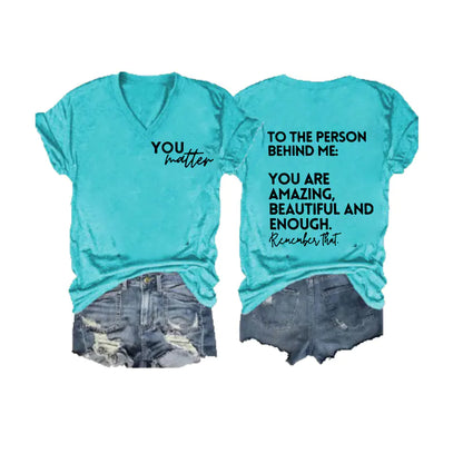 2024 Women's V-Neck Short Sleeve Digital Print Top