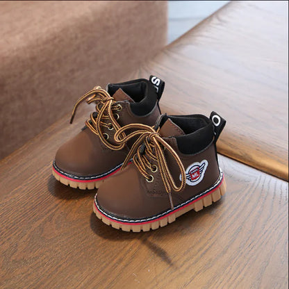Warm Fleece-Lined Toddler Martin Boots for Boys