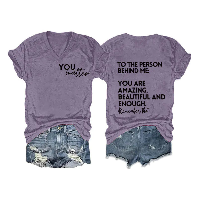 2024 Women's V-Neck Short Sleeve Digital Print Top