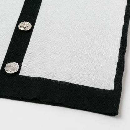 V-Neck Buttoned Short Dress with Integrated Design