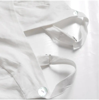 V-Neck Button Strapless Top for Spring and Summer