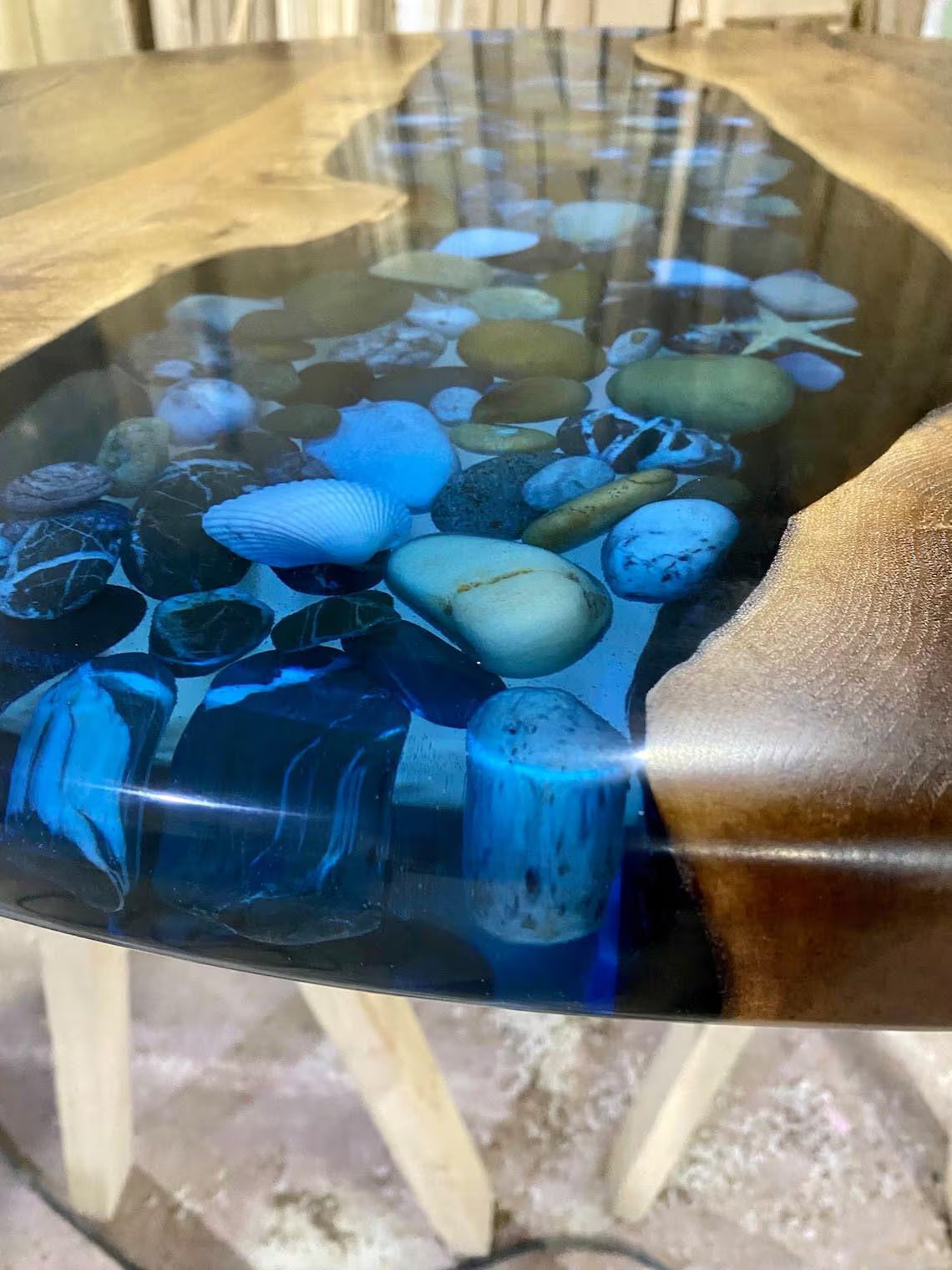 Resin Table Top, River Table, Handmade Living Room Furniture, Epoxy Console Tab