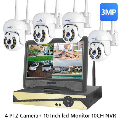 Movols H.265 3MP 5MP Wireless CCTV System Two Way Audio Waterproof PTZ WIFI IP Security Camera 10CH NVR Video Surveillance Kit