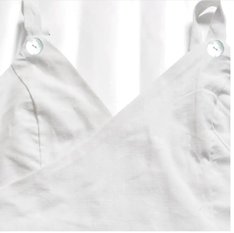 V-Neck Button Strapless Top for Spring and Summer