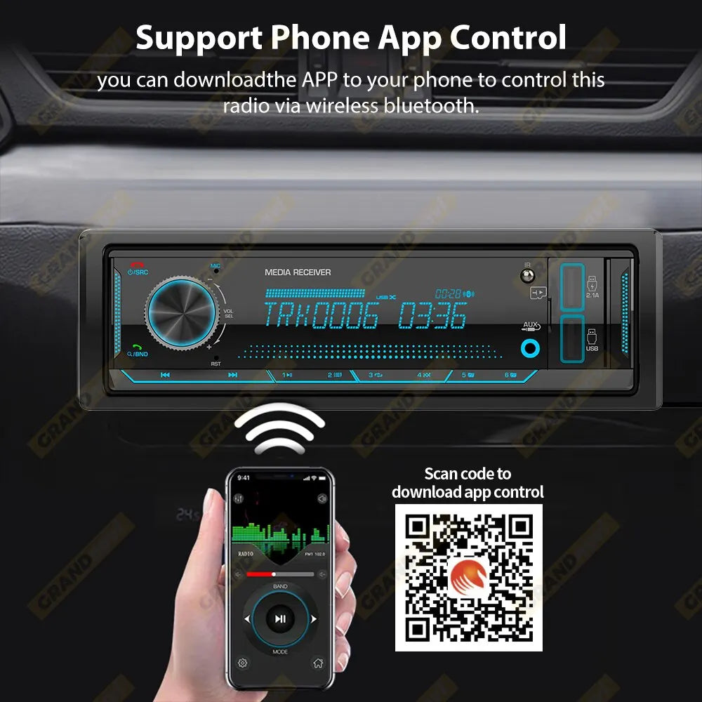 1 Din MP3 Car Radio Audio Stereo FM Aux Input Receiver SD TF USB 12V In-Dash Bluetooth Multimedia Auto Radio Player