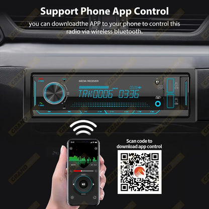 1 Din MP3 Car Radio Audio Stereo FM Aux Input Receiver SD TF USB 12V In-Dash Bluetooth Multimedia Auto Radio Player