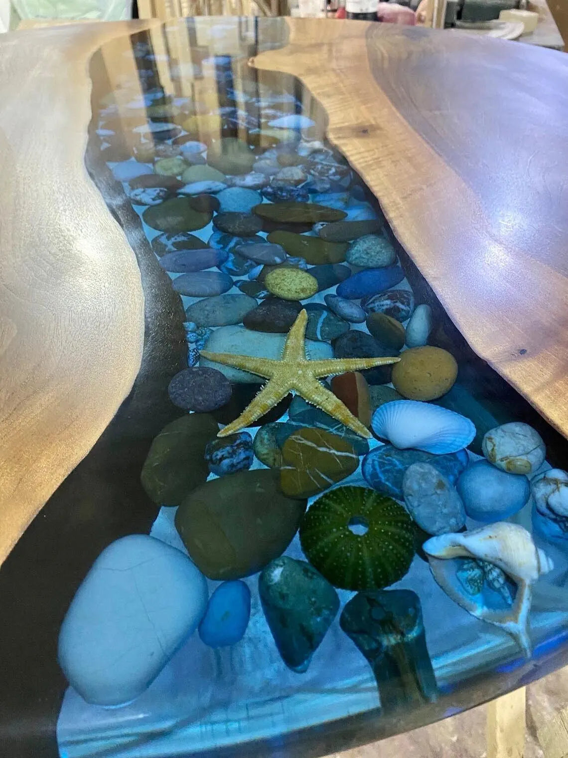 Resin Table Top, River Table, Handmade Living Room Furniture, Epoxy Console Tab