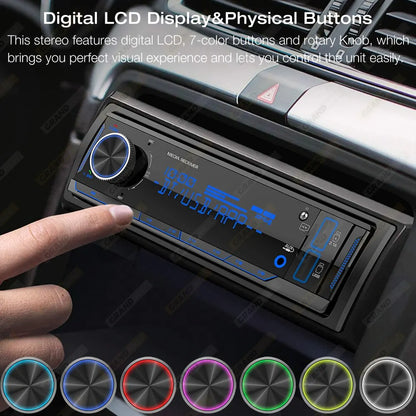 1 Din MP3 Car Radio Audio Stereo FM Aux Input Receiver SD TF USB 12V In-Dash Bluetooth Multimedia Auto Radio Player