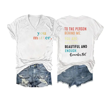 2024 Women's V-Neck Short Sleeve Digital Print Top