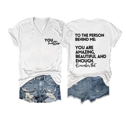 2024 Women's V-Neck Short Sleeve Digital Print Top