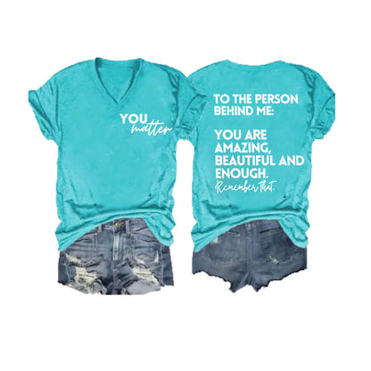 2024 Women's V-Neck Short Sleeve Digital Print Top