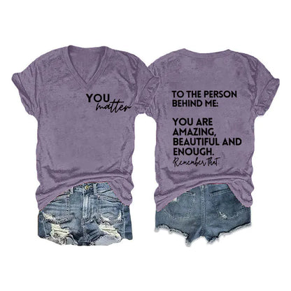 2024 Women's V-Neck Short Sleeve Digital Print Top