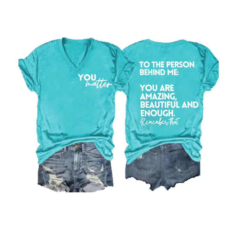 2024 Women's V-Neck Short Sleeve Digital Print Top